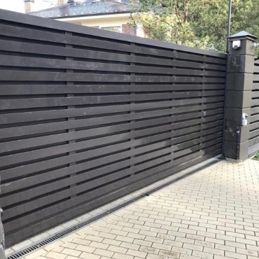 Ворота откатные сдвижные из алюминиевого профиля 3250x2000